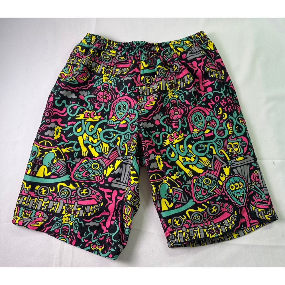 Killer‎ Acid No Bad Trips Shorts Small Black Alien Psychedelic Trippy Board Swim